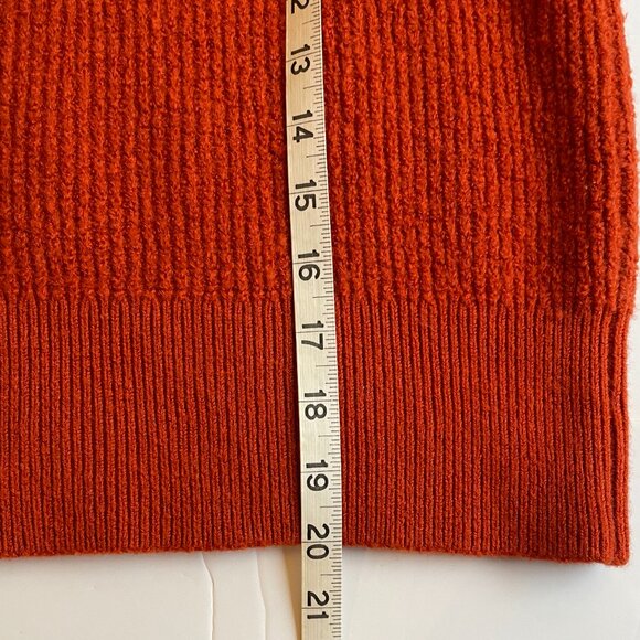 Aritzia Babaton Hazlitt Merino Wool Sweater Shoulder Pads Mock Neck Orange/Red. - Picture 12 of 12